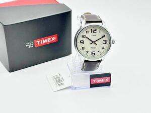 5-18 未使用 タイメックス TIMEX ビッグ イージー リーダー ホワイト T28201 メンズ レザー 革ベルト アナログ 腕時計