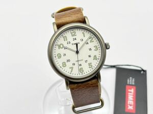 5-31 未使用 TIMEX タイメックス TW2P85700 ウィークエンダー40 ゴールド レザー NATO ベルト アンティーク メンズ ウォッチ 腕時計