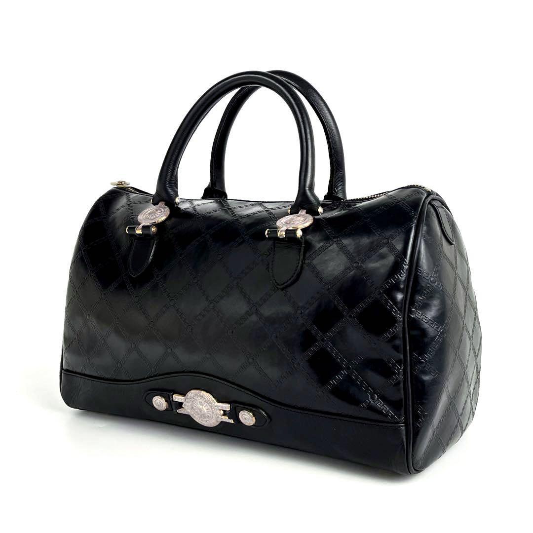 美品□GIANNNI VERSACE ジャンニヴェルサーチ ミニボストン サン