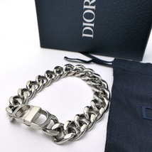 Dior CD ICON チェーンリンク ブレスレット 21cm CDロゴ 真鍮 シルバーカラー 送料無料 質屋 神戸つじの_画像2