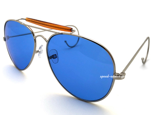 U.S. AIR FORCE PILOT TEARDROP SUNGLASS BLUE/パイロットサングラス縄手ケーブルテンプルワイヤーツーブリッジ軍用軍物rothcoトップガン