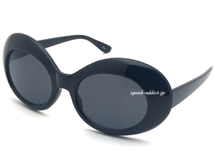 70's DESIGN OVAL SUNGLASS BLACK × SMOKE/黒nirvanaニルヴァーナカートコバーングランジファッションソニックユースナンバーナイン平本蓮