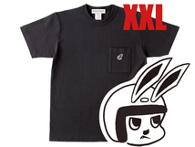 CHECKER RABBIT POCKET T-shirt スミクロ XXL/黒blackブラックポケットポケtランブレッタ鉄スクーターs101s201s211s61s82vespaヴィンテージ_画像1