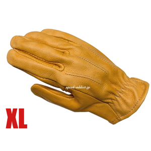 SULLIVAN GLOVE SHORTY VINTAGE GOLD XL/サリバングローブ金ゴールド裏地なし鹿革ディアスキン本革バイク用レザーグローブ春用夏用秋用定番