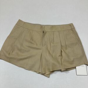 179 未使用 BEIGE ベイジ やぎ革 ショートパンツ 3タック サイズ4 ベージュ　ショーツ 本革 レザー レディース 春夏 30531AAM