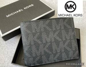 [ бесплатная доставка ] новый товар * Michael Kors MICHAEL KORS* мужской двойной бумажник в коробке 