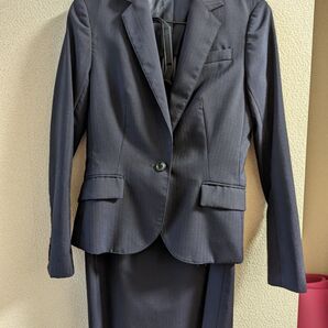 SUIT SELECT ネイビー スーツ スカート 上下 レディース ストライプ