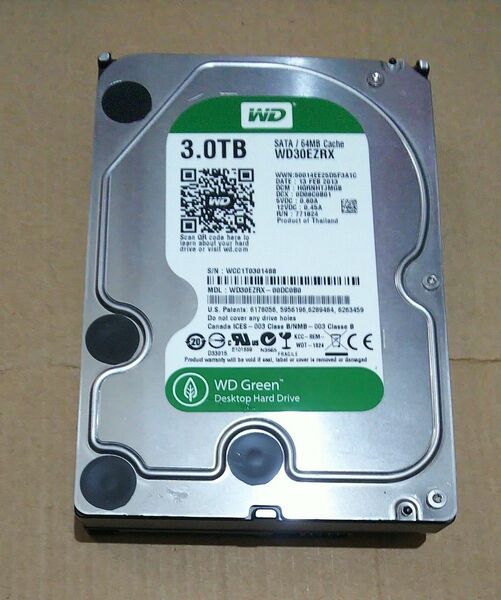 HDD 3TB WD30EZRX 中古品