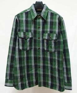22AW WAREHOUSE ウエアハウス DUCK DIGGER Lot 3022 FLANNEL SHIRTS WITH CHINSTRAP G柄 チェック フランネル シャツ 38