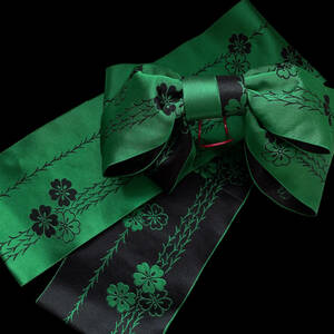 [ Rene -toru] making obi yukata obi obi sash musubi attaching obi ribbon summer oriented woman obi kimono Japanese clothes black green * including in a package possible * z5511