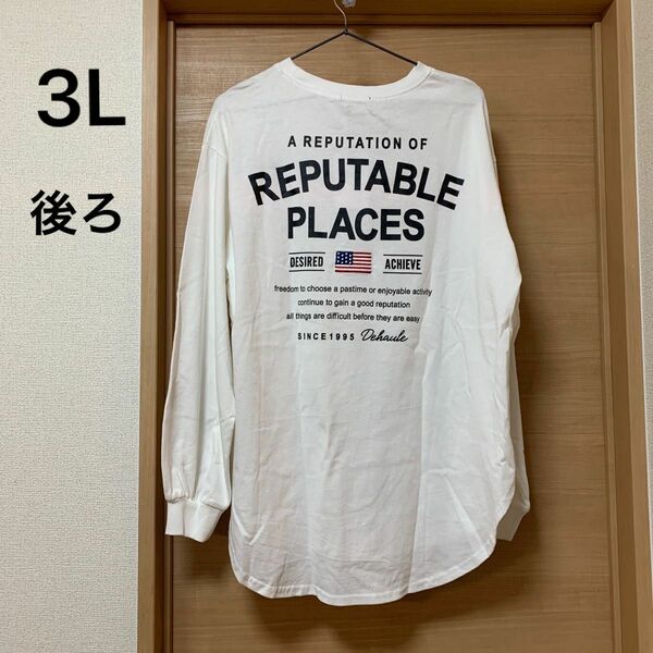 大きいサイズ　3長袖Tシャツ　ロンT