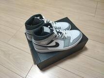 美品 NIKE AIR JORDAN1 RETRO MID エアジョーダン1 ミッド ホワイト グレー アンスラサイト US9.5 27.5cm_画像6