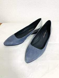 UNITED NUDE united nude several times put on only leather material pumps size 39 blue group × silver postage included 