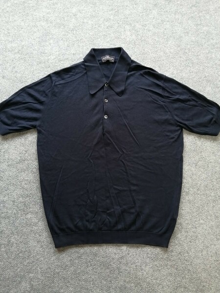 JOHN SMEDLEY ジョンスメドレー 30Gシーアイランドコットン ニットポロシャツ ISIS ネイビー