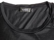 【送料無料】 JIL SANDER ジルサンダー クルーネック 長袖 カットソー Tシャツ XL ブラック 光沢感があるコットン_画像4