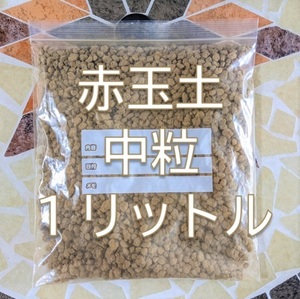 送料無料◆赤玉土 中粒（小粒・細粒・微塵含む）1リットル 1L 園芸用土 多肉植物 挿し木用土にも◎ 園芸