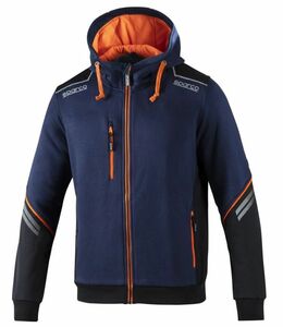 SPARCO（スパルコ） パーカー TECH HOODED FULL ZIP ネイビーxオレンジ Mサイズ