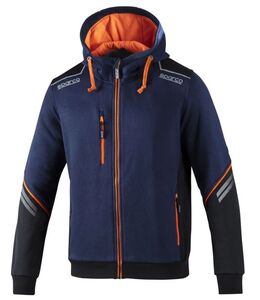 SPARCO（スパルコ） パーカー TECH HOODED FULL ZIP ネイビーxオレンジ Sサイズ