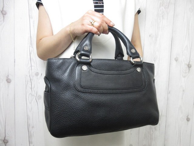 baron様専用》CELINE ブギーバッグ シボ革 黒 ギャランティー完備-