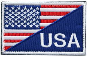 ワッペン アメリカ 国旗 USA マジックテープ（ベルクロ・面ファスナー）着脱式 ミリタリー サバゲー 星条旗 刺繍パッチ
