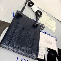 送料込●新品●価20900円 Vivienne Westwood 首掛けカードケース小物小銭入 本牛革 紺⑤ ネックストラップ93cm ヴィヴィアンウエストウッド_画像1