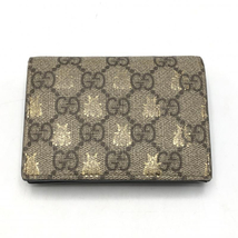 【中古】GUCCI 二つ折り財布 508757 9F26G 8319 ベージュ GGスプリーム・ビー グッチ[240010387317]_画像1