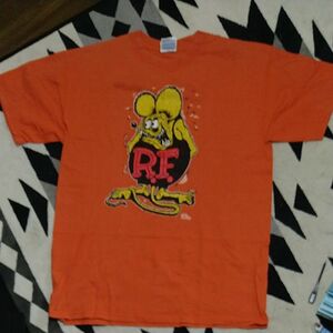 ラットフィンク　RAT FINK オレンジ　 Tシャツ　両面プリント　Lサイズ