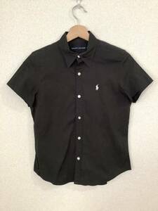 RALPHLAUREN Ralph Lauren short sleeves shirt cotton shirt tops lady's select black old clothes 