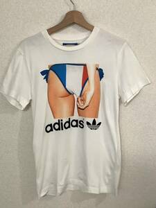 adidas アディダス　ロゴプリント　ラバープリントTシャツ　半袖Tシャツ　ストリート　スポーツウェア　古着　メンズ