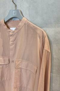 22SS новый товар включая доставку White Mountaineering REPOSE WEAR BAND COLLAR LONG SLEEVE SHIRT RW2271103 PINK 4 частота цвет рубашка cupra сделано в Японии 