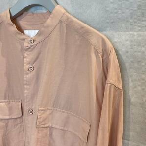 22SS 新品 送込 White Mountaineering REPOSE WEAR BAND COLLAR LONG SLEEVE SHIRT RW2271103 PINK 4 バンドカラー シャツ キュプラ 日本製