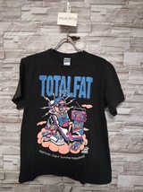 men's E480 TOTALFAT. トータルファット 両面 プリント バンド Tシャツ M ブラック メロコア_画像2