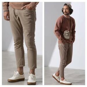 W29/Lee Lee X Nano/Universe Nano Universe/Bespoke Collaboration/Angle Bants/Cropped/Jopper/Khaki/Beige/Jeans