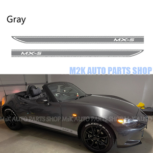 MX-5 ステッカー 2枚 グレー ロードスター ロゴ サイドステッカー マツダ シート デカール ストライプ RF ND NC NB NA MIATA