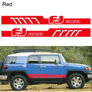 FJ クルーザー ステッカー 2枚 レッド FJ CRUISER ロゴ サイドステッカー 北米 トヨタ シート デカール ストライプ オフロード SUV 4駆