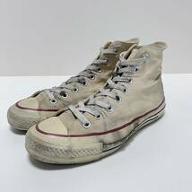 90s 日本製 Converse All Star コンバース オールスター 生成り スニーカー 6 25cm 当て布 サイドステッチ_画像1