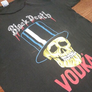 希少 ヴィンテージ 80s 90s Black Death Vodka Tシャツ vintage 1980s 1990s ロックT バンドT ドクロ 髑髏 両面プリント USA製 