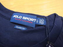 【送料無料 即決】POLO SPORT RALPH LAUREN 復刻ポロスポーツ ラルフローレン LOGOロゴ USA米国アメリカ星条旗TシャツTee ネイビー紺 L新品_画像3