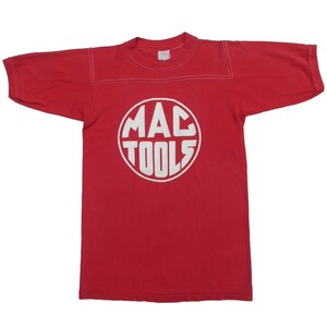 '80s MAC TOOLS マックツール MACTOOLS 半袖 フットボールTシャツ 赤x白 S ヴィンテージ オールド ユーズド Snap-on スナップオン Snapon