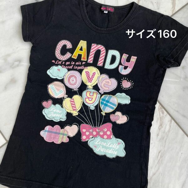 【Love Lolly】女児　半袖Tシャツ　サイズ160 黒色