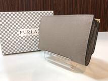 FURLA フルラ バビロン レザーウォレット 3つ折り財布 グレー JS-346081_画像2