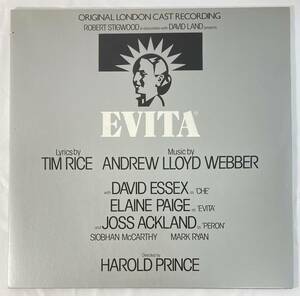 e Vita (Original London Cast, 1978) Andrew * Lloyd *we bar rice record LP MCA MCA 3069 Cutout unused . close 