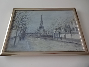 Art hand Auction Art frame § A4 frame (selectable) with photo poster § Maurice Utrillo § Eiffel Tower Paris France city street landscape painting antique style, furniture, interior, Interior accessories, others