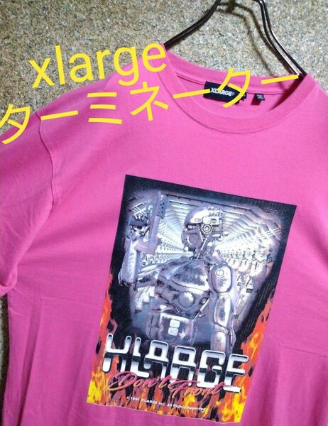 xlarge　ターミネーター　Tシャツ　ビッグプリント　ピンク　Lサイズ