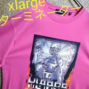 xlarge　ターミネーター　Tシャツ　ビッグプリント　ピンク　Lサイズ