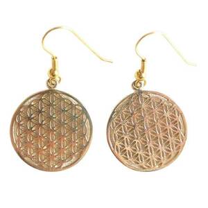 ★【新品/即決】ドイツ再入荷 「 flower of life / フラワオブライフ」brass / 真鍮 ピアス (sap001) /ゴールド/神聖幾何学/大人気