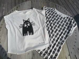 ☆ピーター・イェンセンコラボTシャツ☆オーガニックコットンキャットラビット　猫×ウサギ　モノトーン／People Tree（ピープルツリー） 