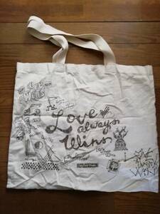 ☆ノベルティ☆トートバッグ　エコバッグ　”Love always wins”　とメッセージ付き／PEOPLETREE（ピープルツリー）