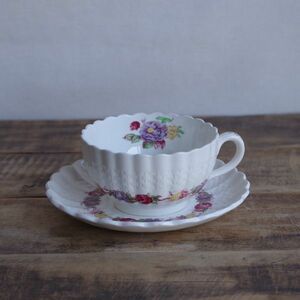 スポード ローズブライアー ティーカップ ソーサー ピンク 薔薇 花柄 Spode Rose Briar #230227-5 イギリス アンティーク ビンテージ 食器