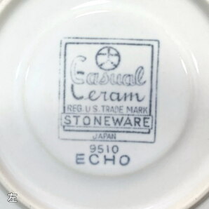 1970年代 新品デッド 米国輸出用 casual ceram japan 日本製 カジュアルセラム ストーンウェア ビンテージ カップ＆ソーサーECHO北欧モダンの画像5